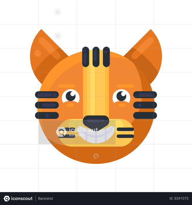 Happy Tiger Emoji Illustration