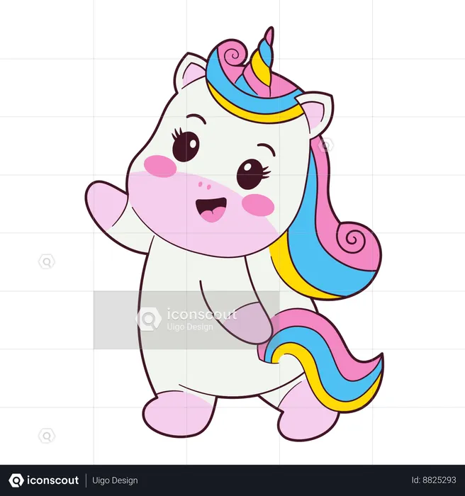 Happy Unicorn Birthday  Illustration