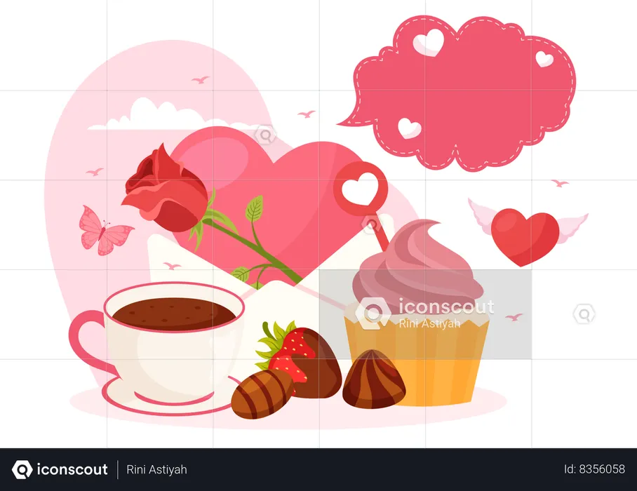 Happy Valentines Day  Illustration