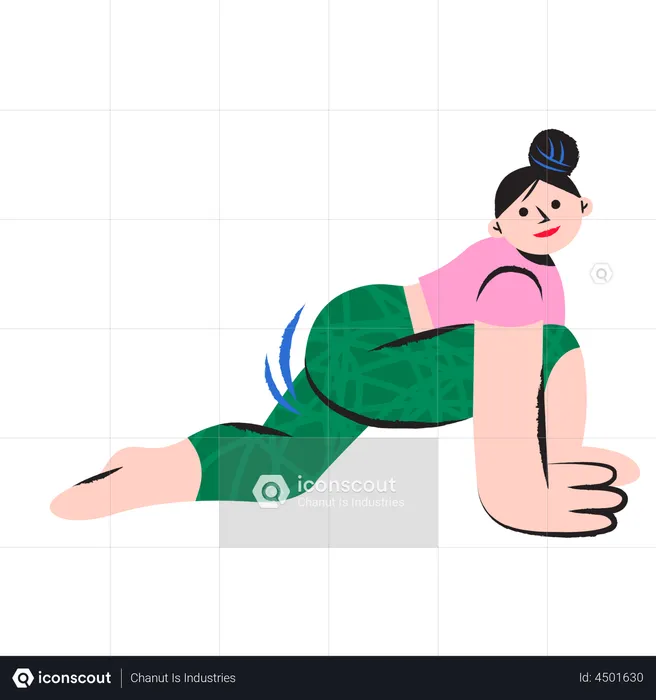 Happy woman stretching  Illustration