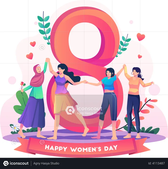 Best Happy Women's Day Illustration download in PNG & Vector format