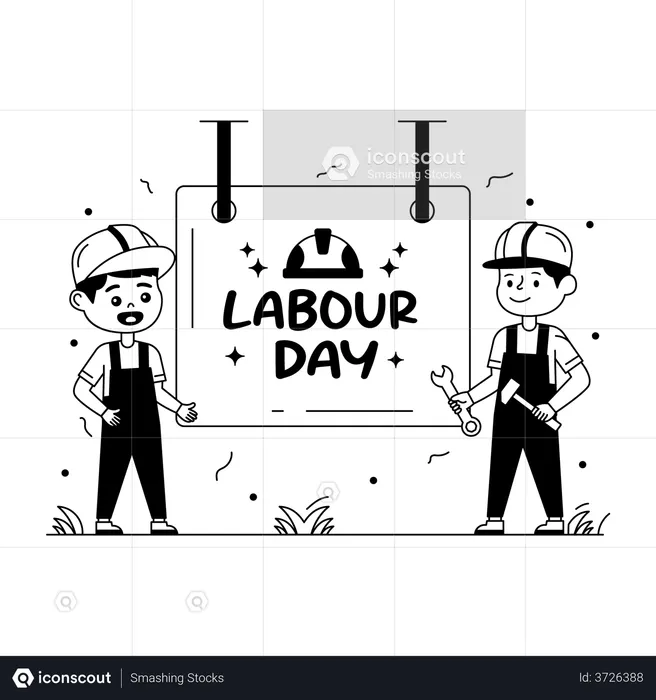 Happy Worker Day  Illustration