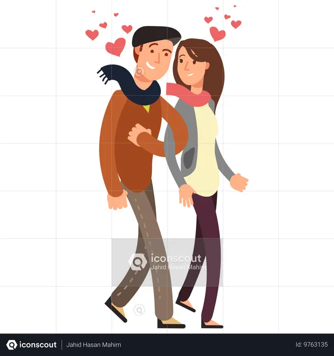 Happy young couples in love  Illustration