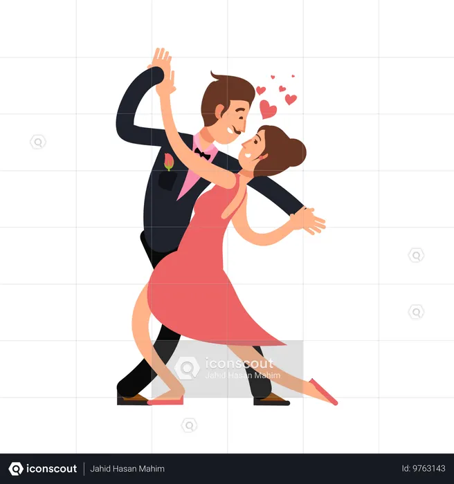 Happy young couples in love  Illustration