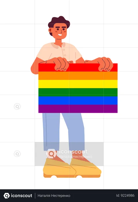 Happy young man support lgbt community  Illustration
