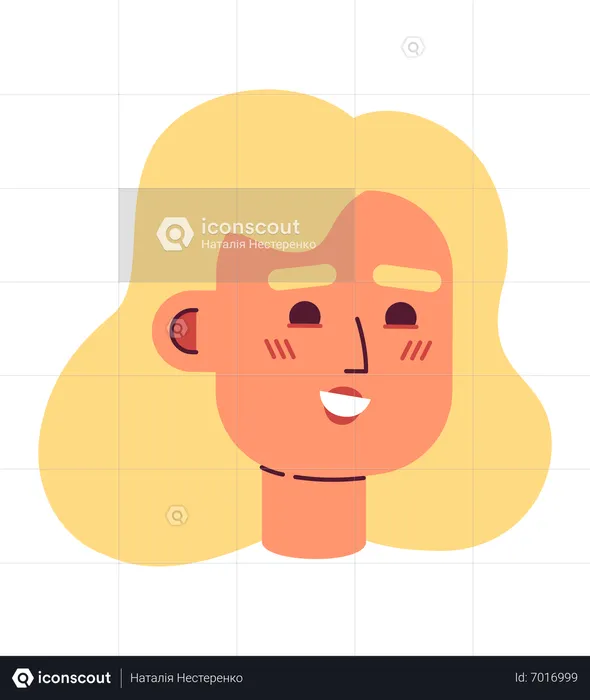 Happy young woman face  Illustration