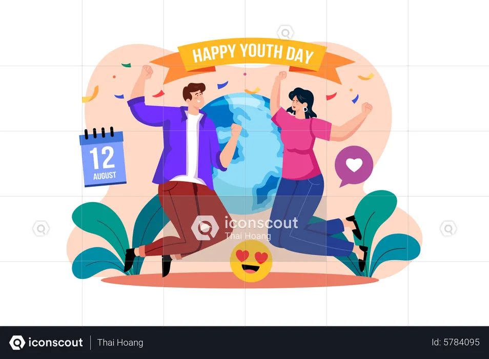Happy Youth Day  Illustration