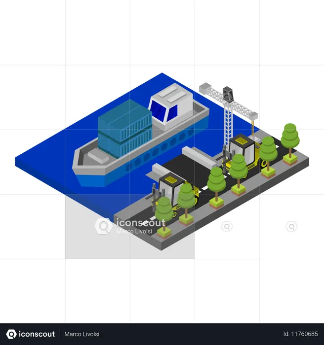 港湾地域  イラスト