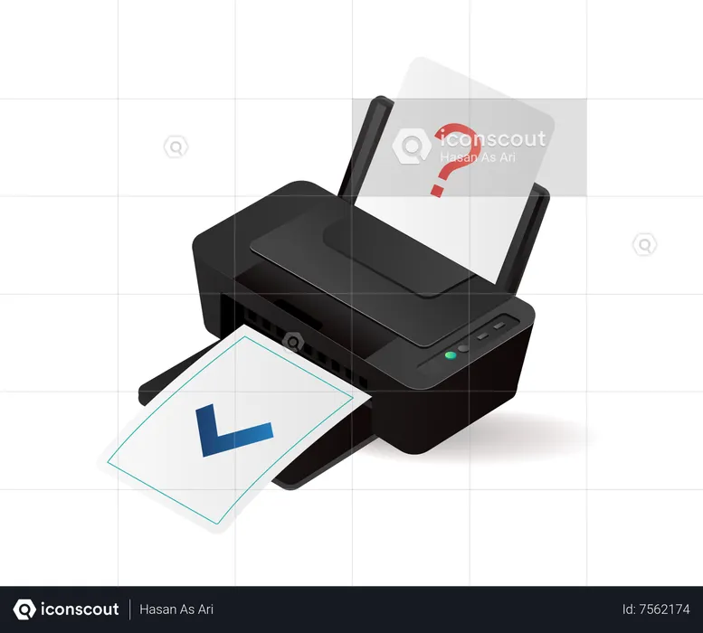 Hard printer of computer and smartphone  Illustration