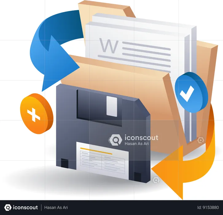 Hardisk folder data storage  Illustration