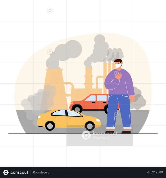 Harmful gases released from factory  Illustration