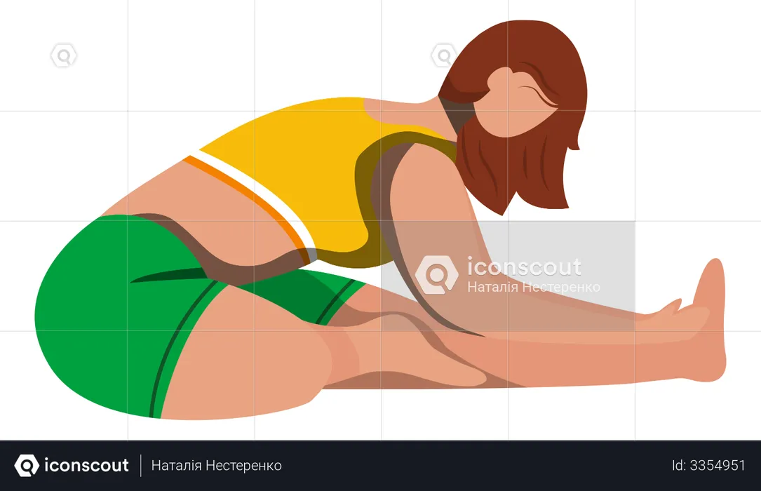 Head to knee forward bend  Illustration