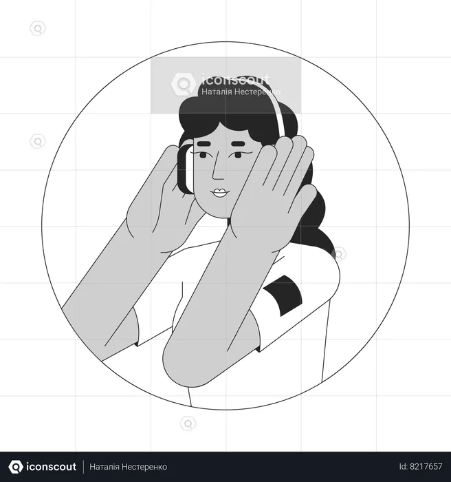 Headphones lady latin american  Illustration