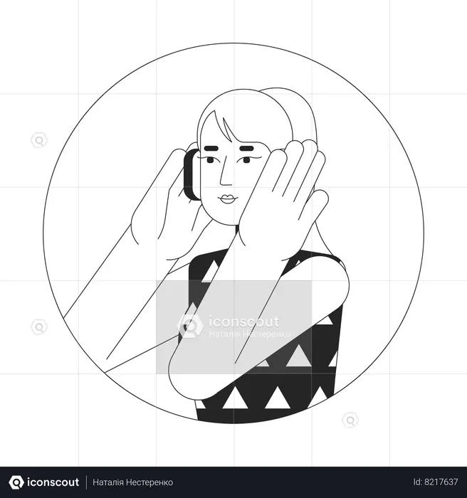 Headphones woman blonde  Illustration