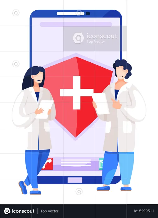 Health and medical consultation application  Illustration