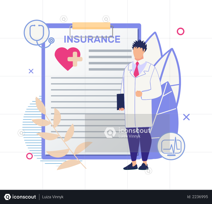 Premium Health Insurance Illustration download in PNG & Vector format