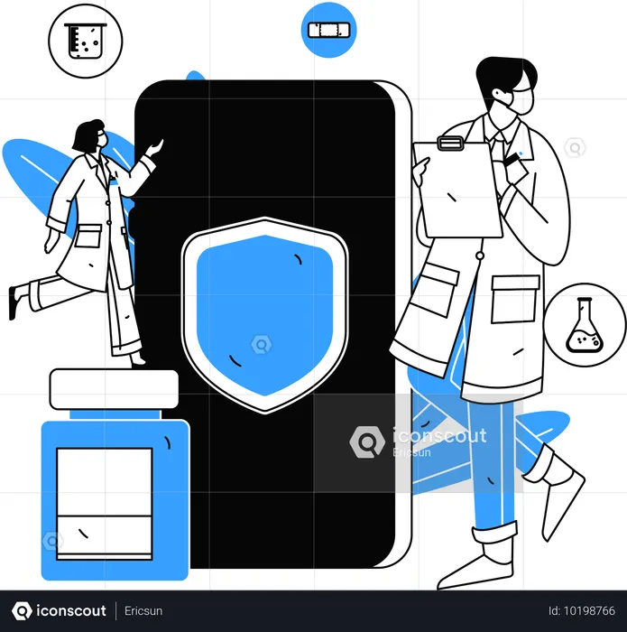 Health insurance company covers risk of patient's life  Illustration