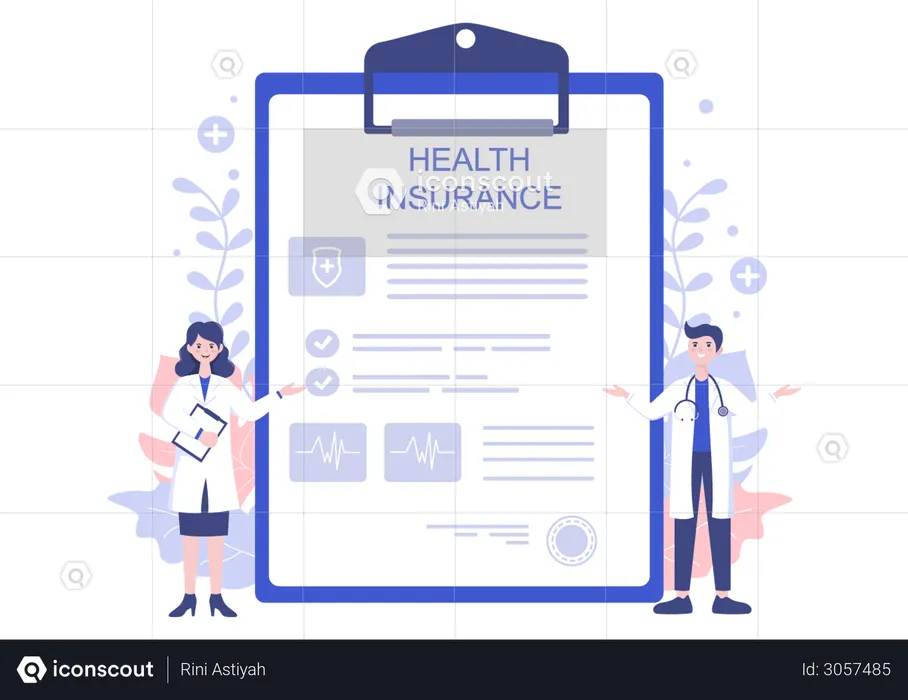 Health Insurance papers  Illustration