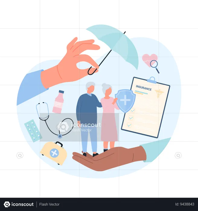 Health insurance plan for senior citizens  Illustration