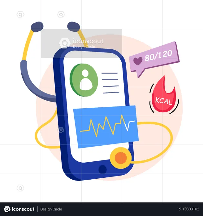 Health Monitoring App  Illustration