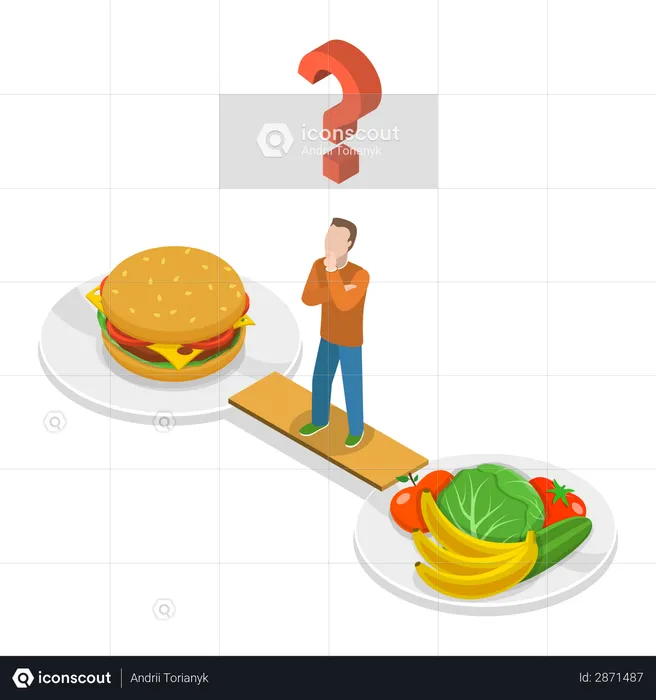 Health or junk food  Illustration