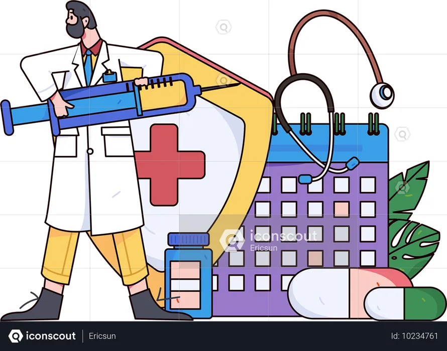 Health questionnaire signed up by patient  Illustration