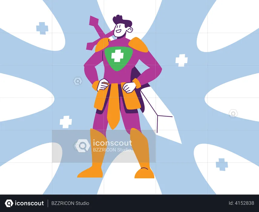 Health Superhero  Illustration