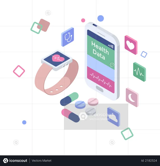 Healthcare apps  Illustration