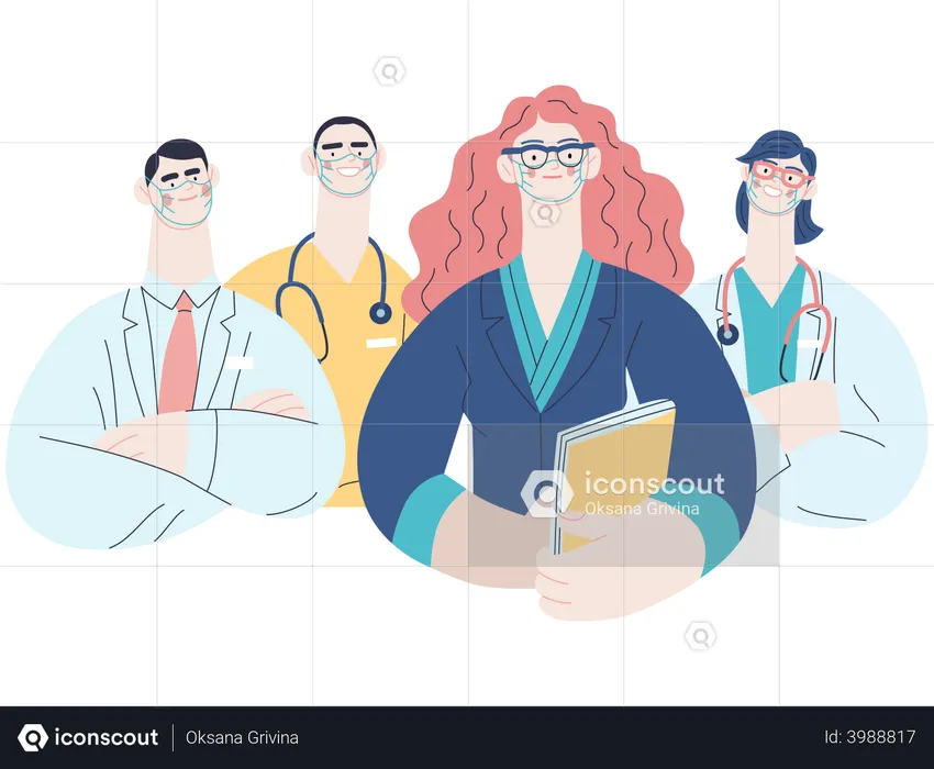 Healthcare staff team  Illustration