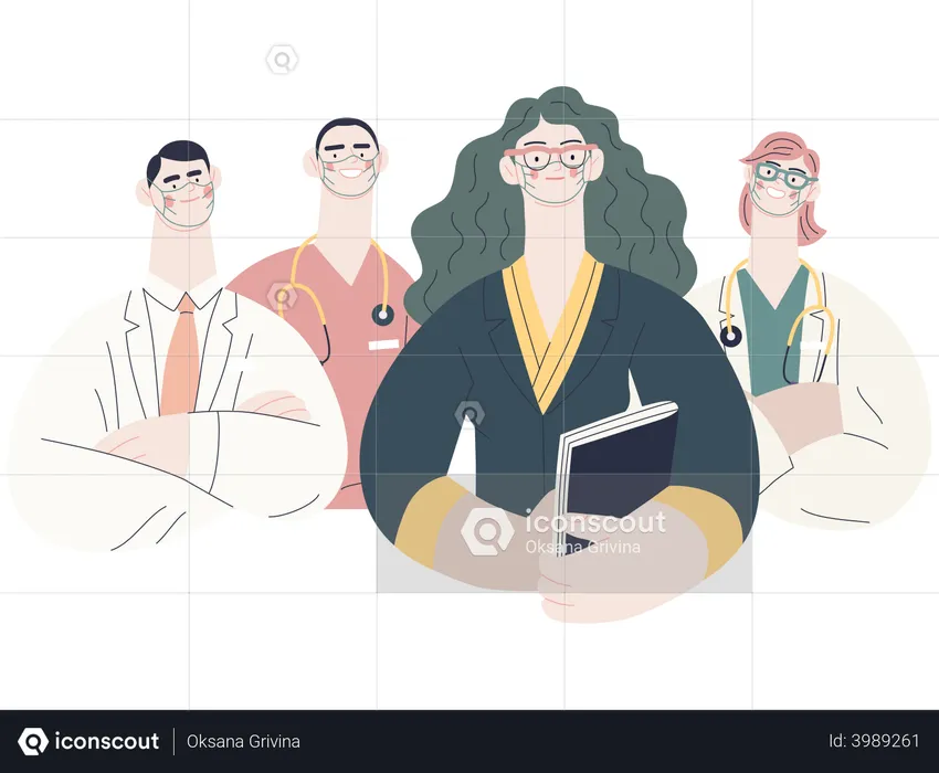 Healthcare staff team  Illustration