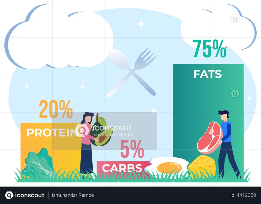 Healthy and balanced food  Illustration