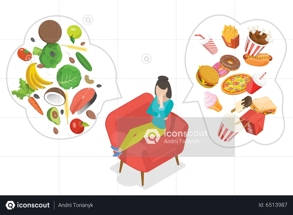 Healthy And Unhealthy Food  Illustration