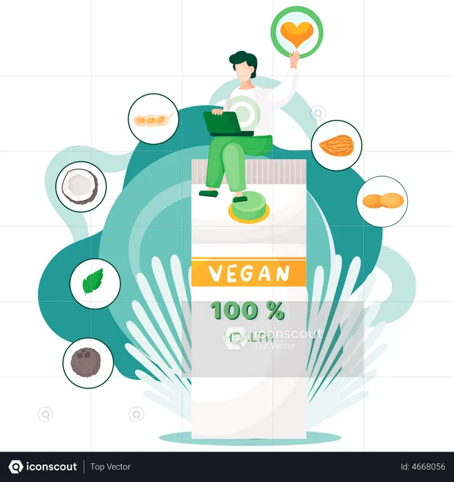 Healthy detox vegan food and drink  Illustration