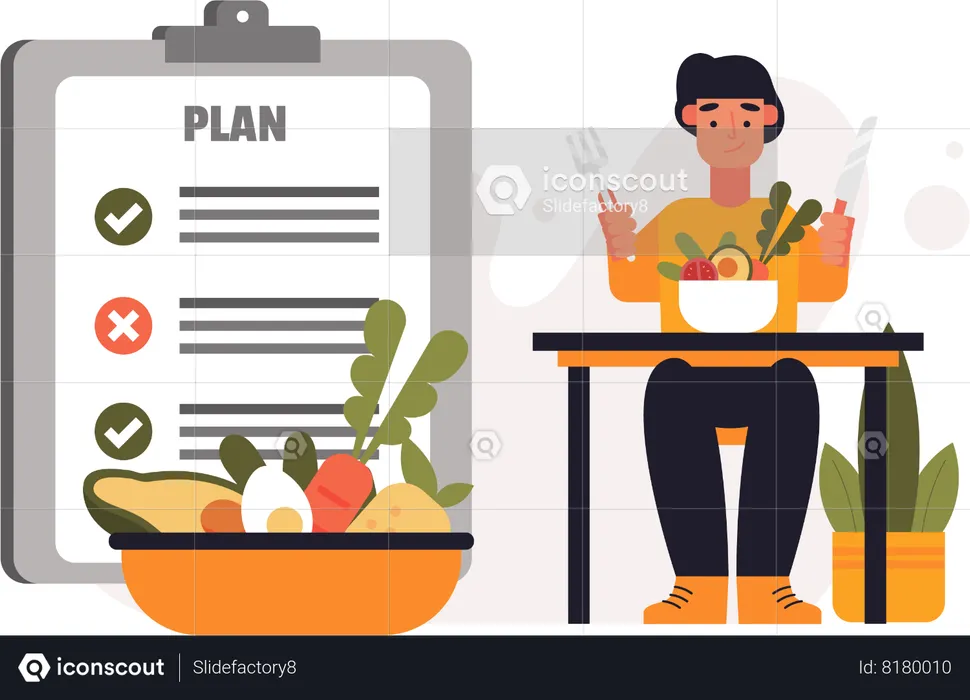 Healthy Eating Plan  Illustration