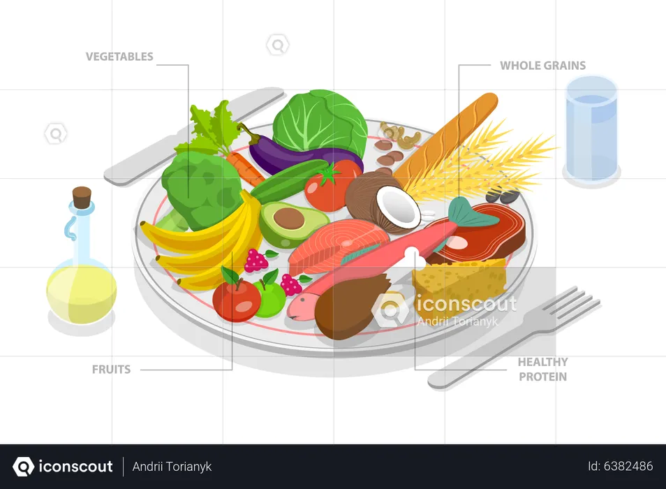 Healthy Eating Plate  Illustration