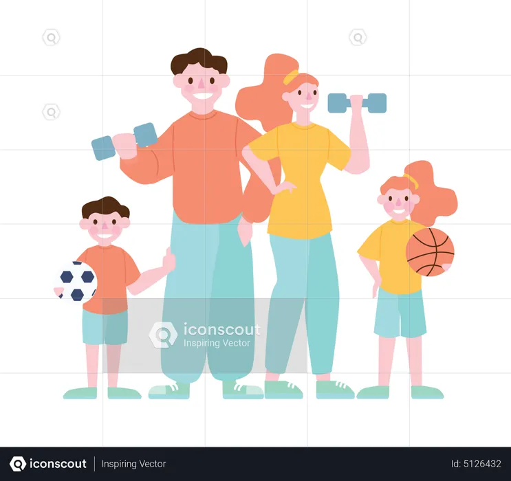 Healthy family  Illustration