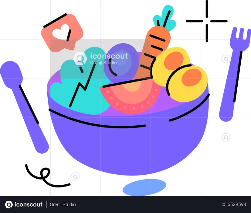 Healthy food bowl  Illustration