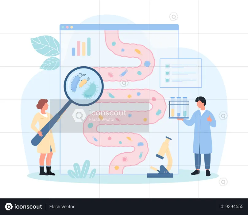 Healthy gut microbiome  Illustration
