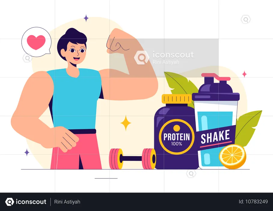 Healthy Protein Supplements  Illustration