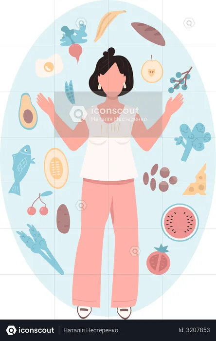 Healthy woman  Illustration