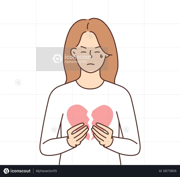 Heart broken girl  Illustration