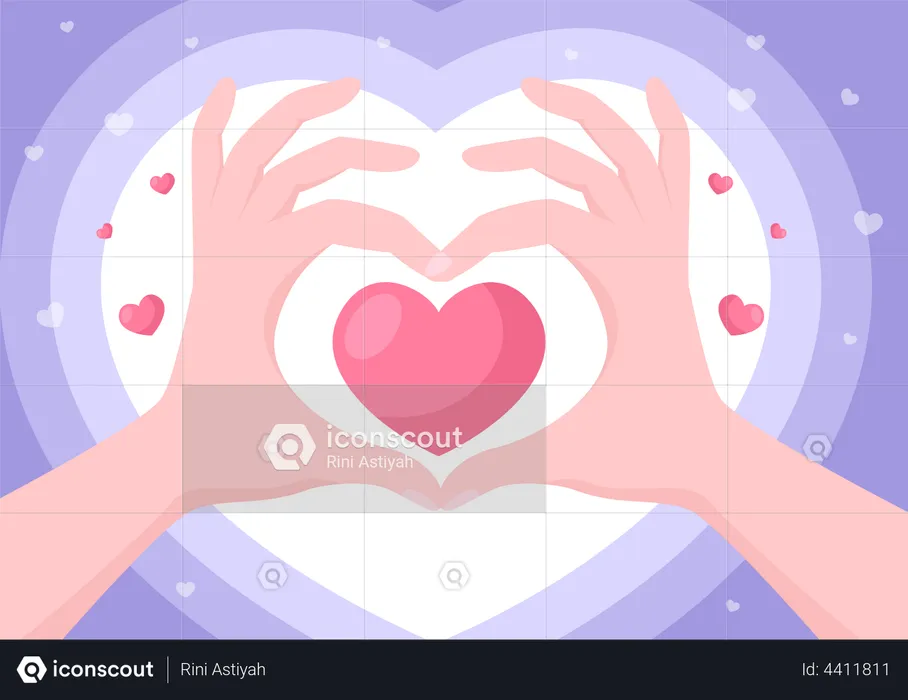 Heart Hand Gesture  Illustration