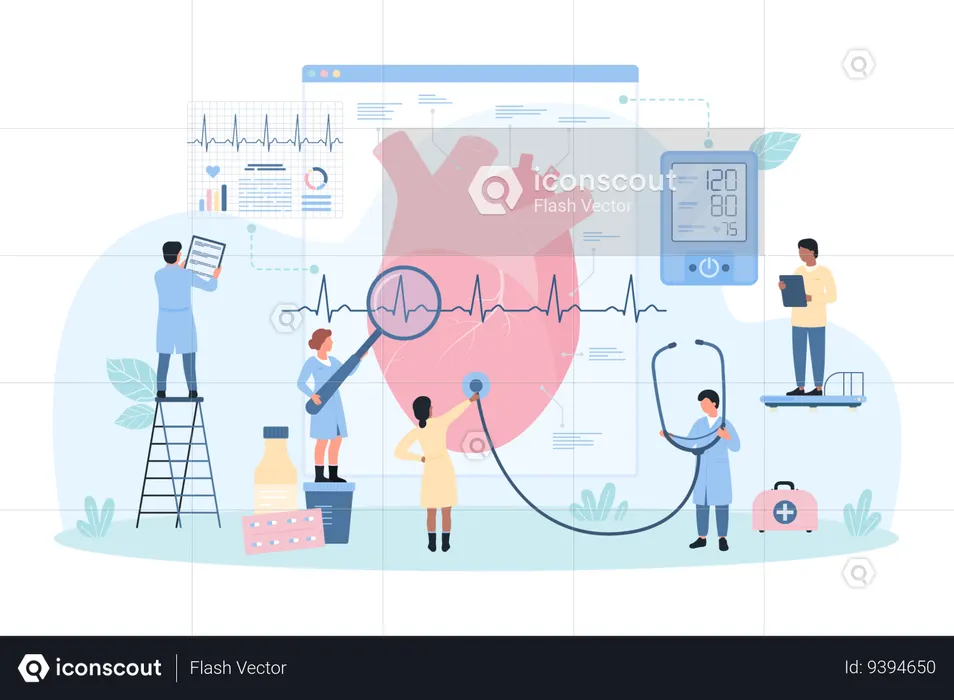 Heart health checkup  Illustration