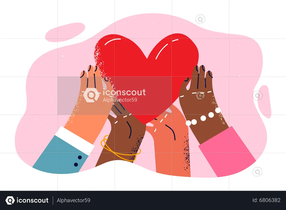 Heart in hands  Illustration