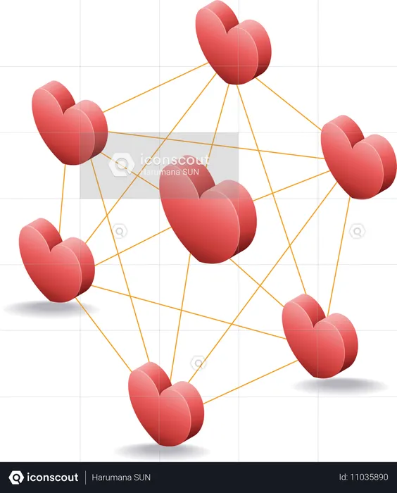 Heart network  Illustration