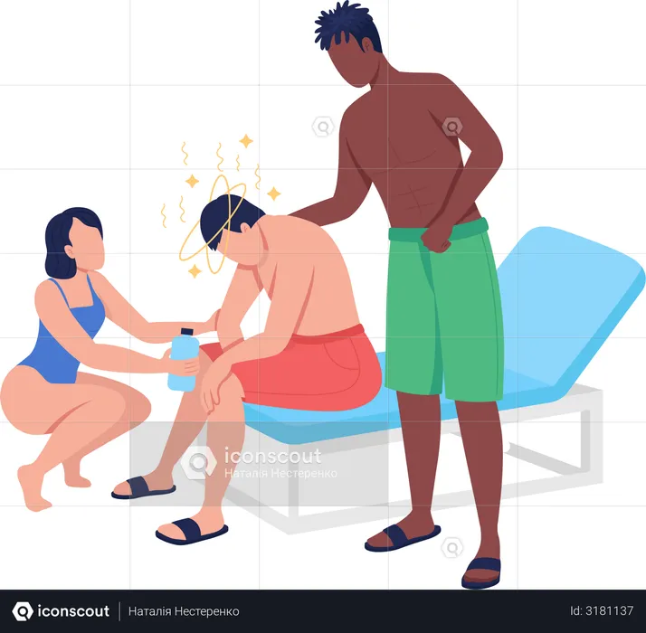 Heatstroke condition  Illustration