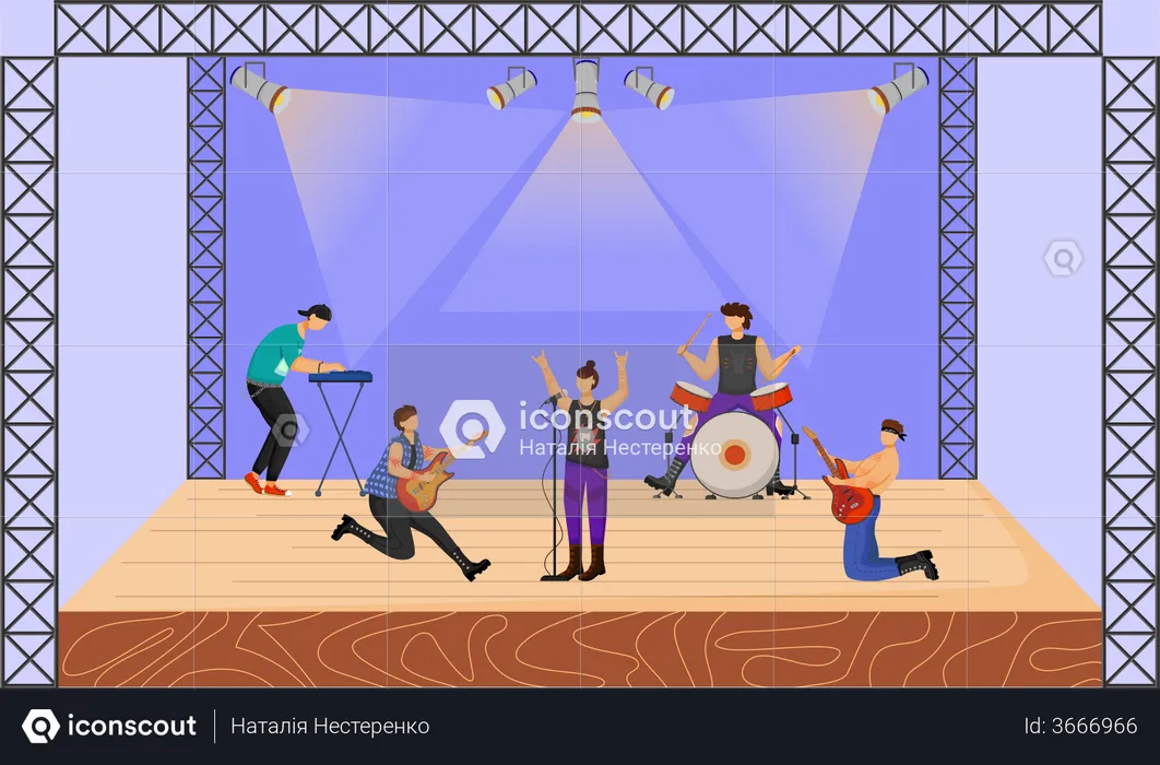 Heavy-Metal-Band  Illustration