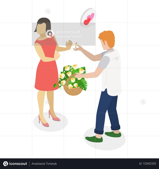 Ablehnung eines Heiratsantrags  Illustration