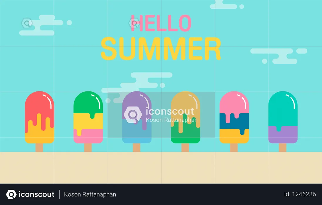 Hello summer background  Illustration