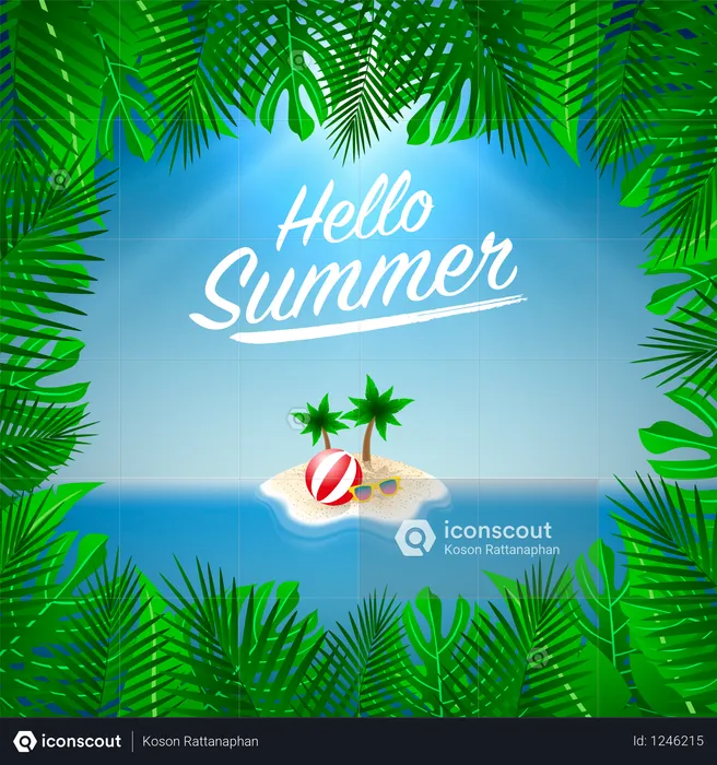 Hello summer background  Illustration